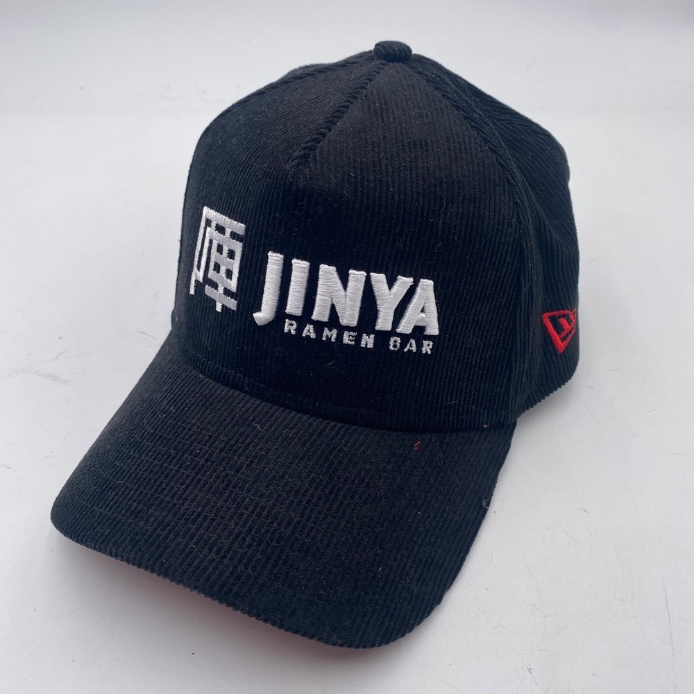 JINYA New Era 9FORTY Corduroy Hat OSFM Black Red Ramen Bar Promo Snapback NEW
